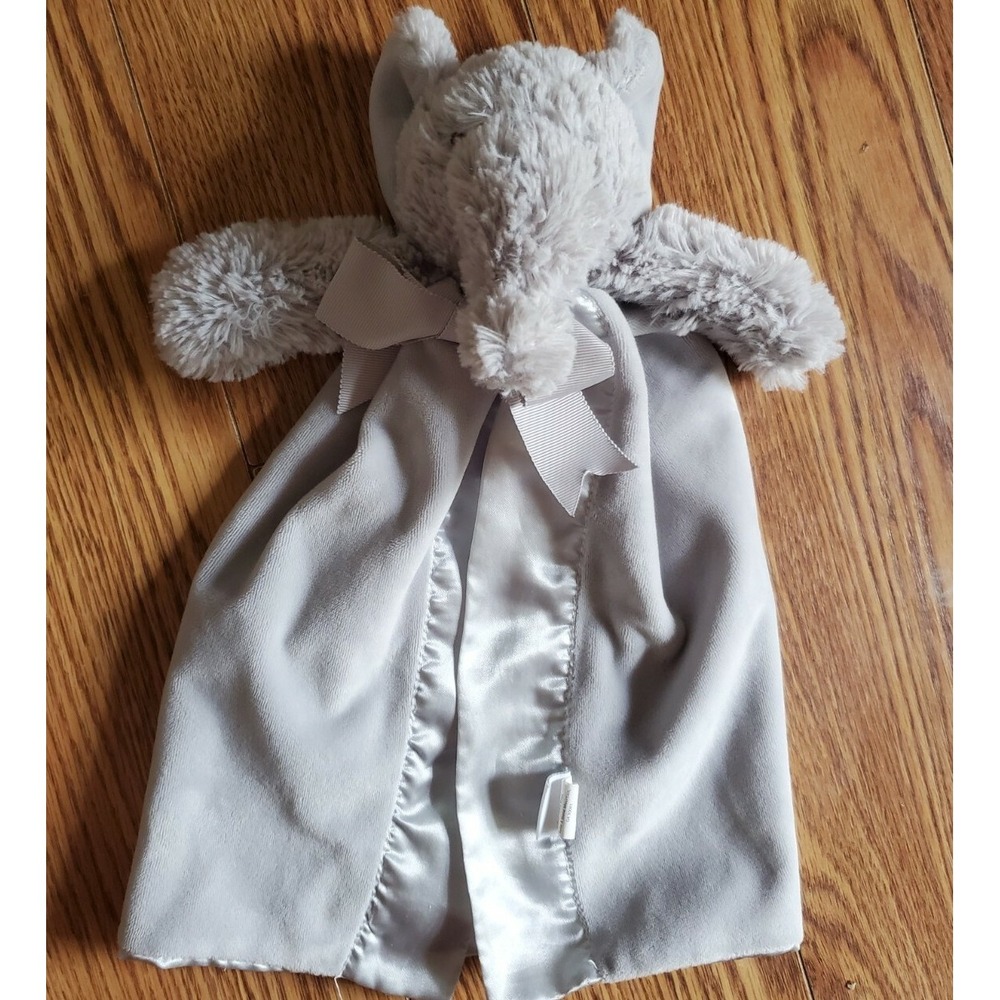 Mud Pie Mudpie grey Minky Elephant Security Blanket Lovey lovie nunu Rare
